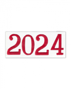 Jahreszahl 2024 rot für Osterkerze, 2 cm hoch